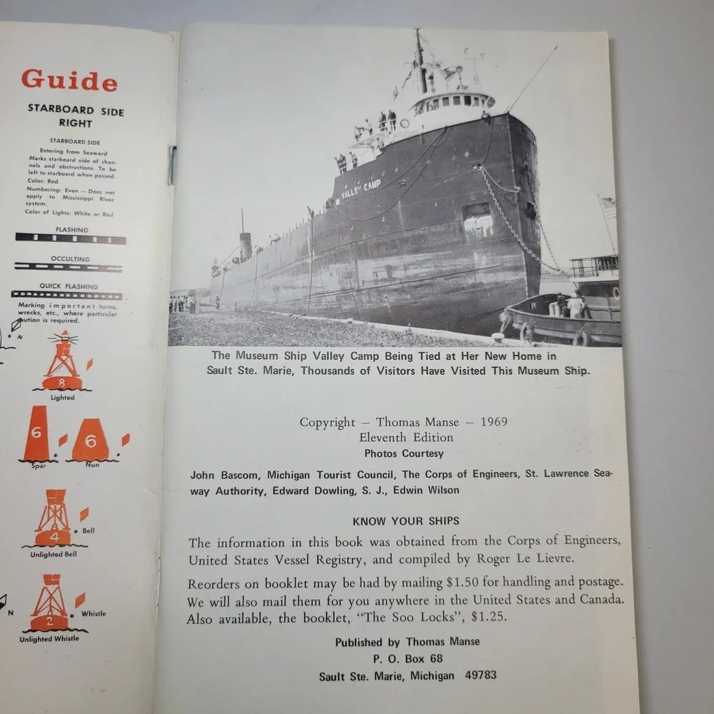 Know Your Ships 1969 Seaway Issue Great Lakes Marine Guide Thomas Manse 11th Ed